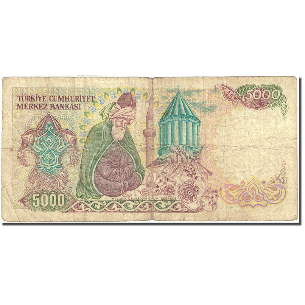 Billet, Turquie, 5000 Lira, 1984-1997, 1985, KM:197, B+