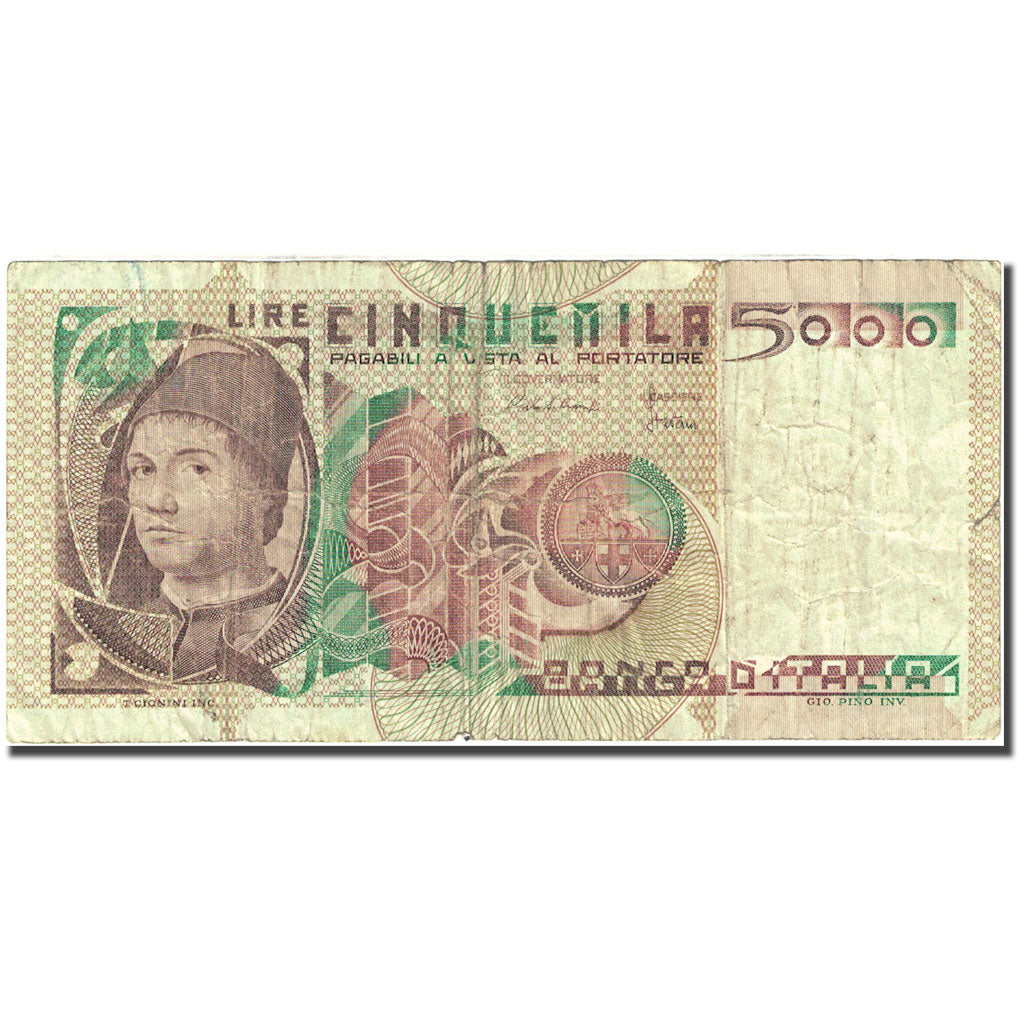 Banconote, Italia, 5000 Lire, 1976-1979, 1979-03-09, KM:105a, MB