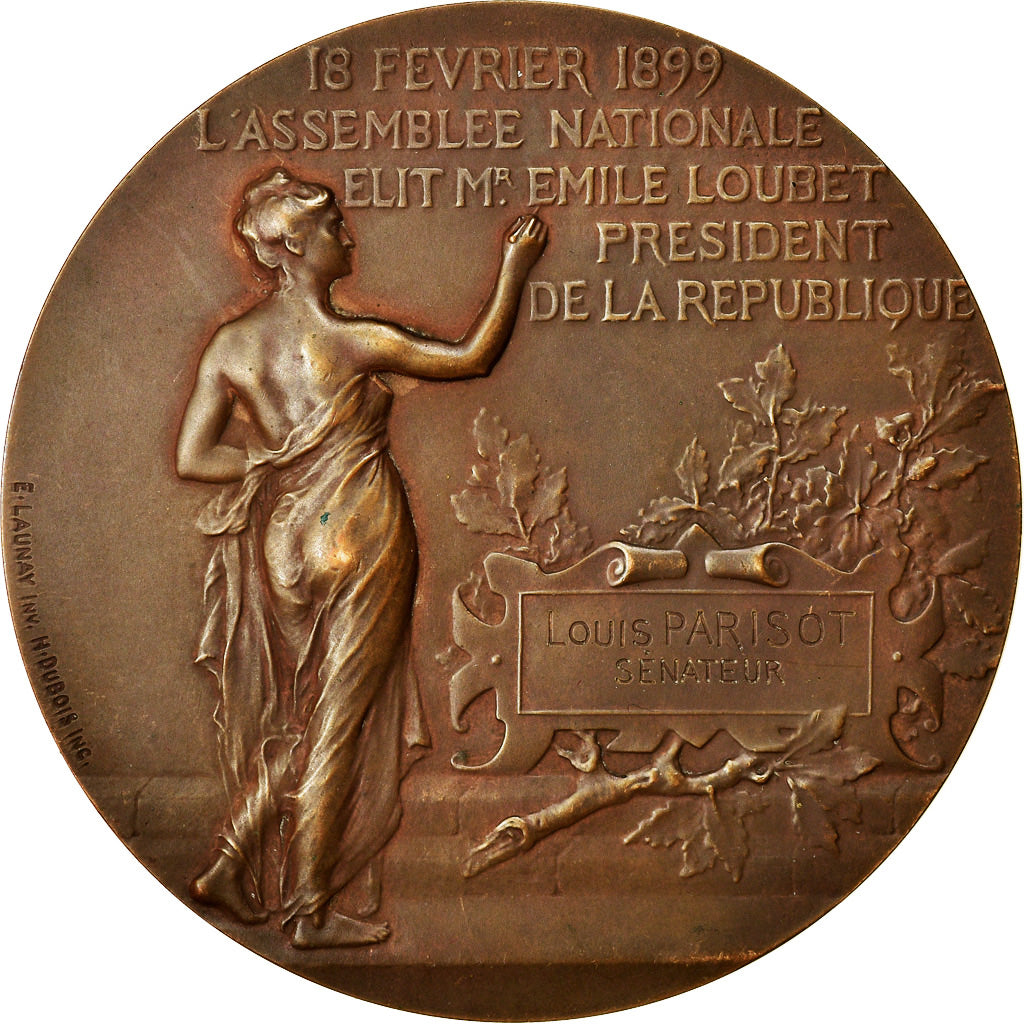 Francia, medalla, L'Assemblée Nationale élit Mr Emile Loubet Président
