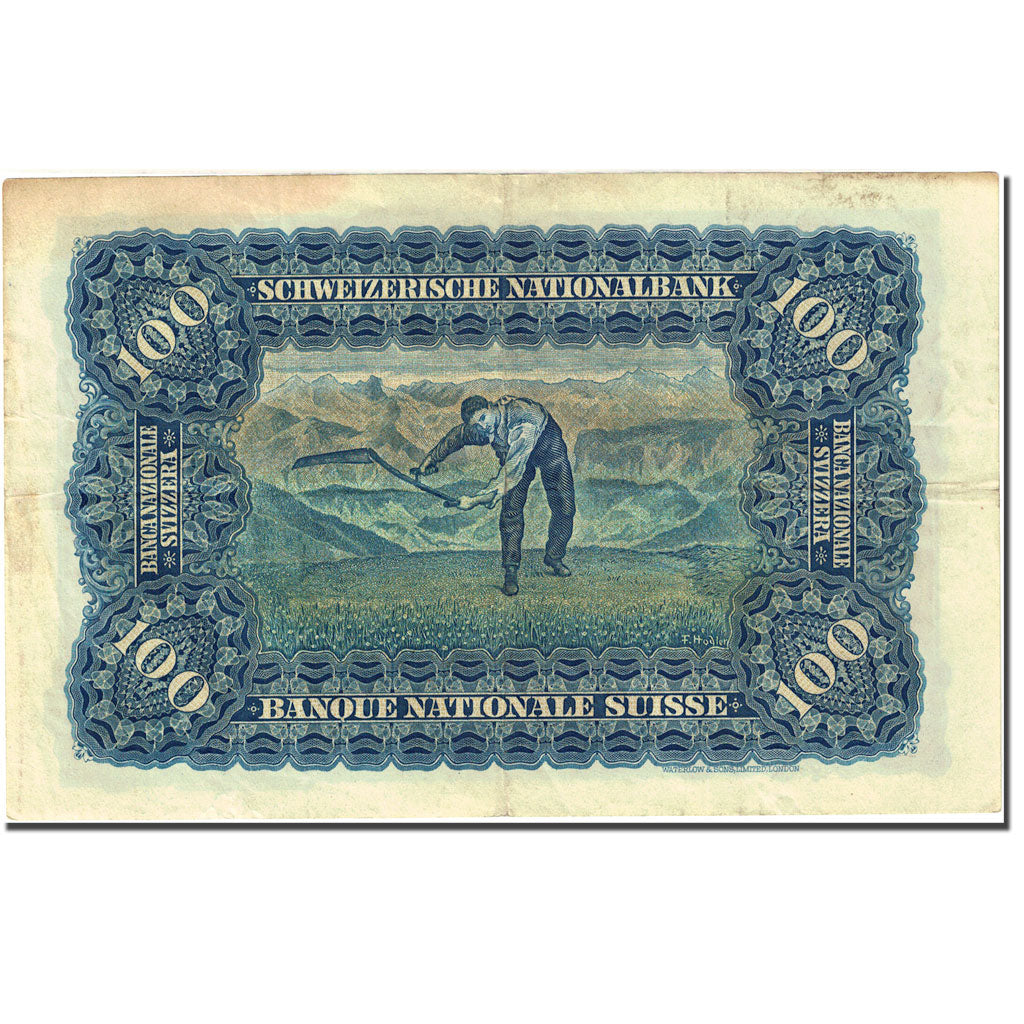 Geldschein, Schweiz, 100 Franken, 1921-1928, 1944-03-23, KM:35r, SS