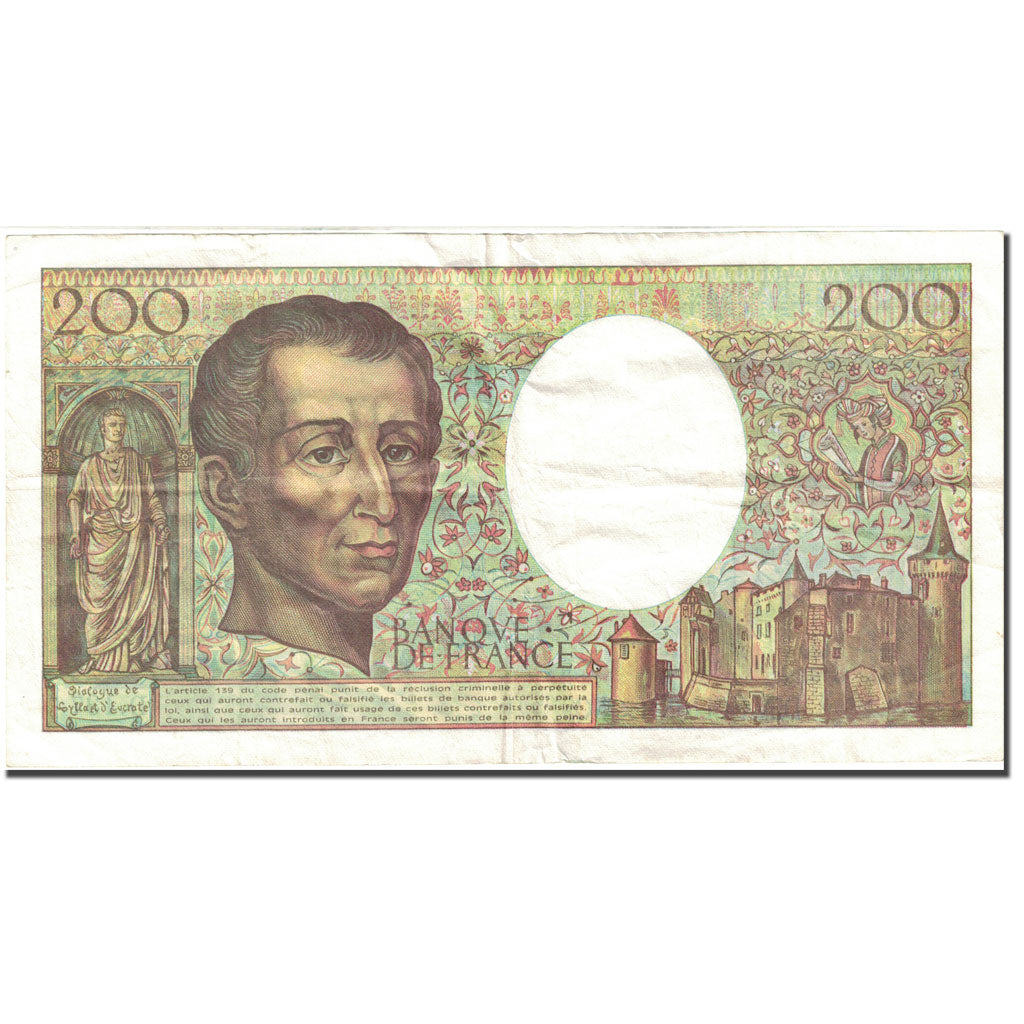 France, 200 Francs 1981-1994 ''Montesquieu'', 1968-1981, 1992, EF(40-45) KM:155e