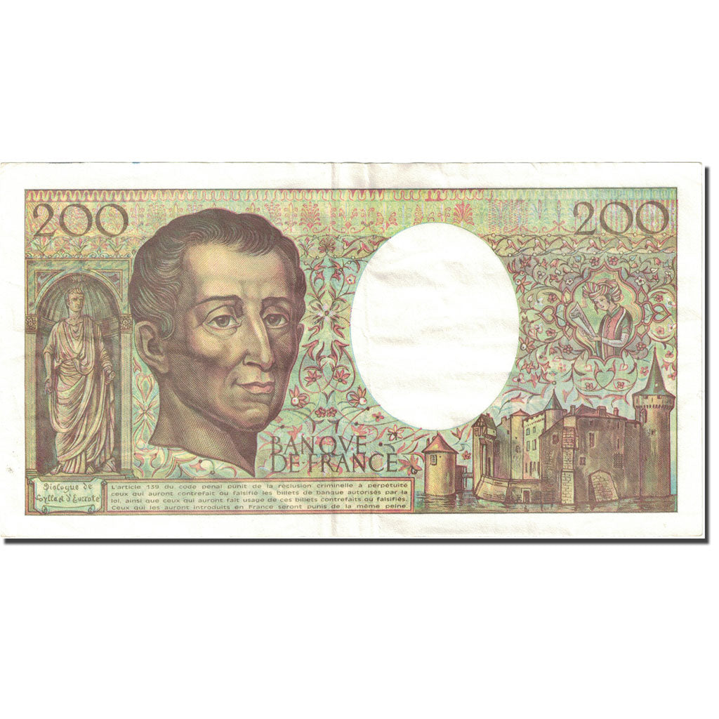 France, 200 Francs 1981-1994 ''Montesquieu'', 1968-1981, 1992, SUP KM: 155e