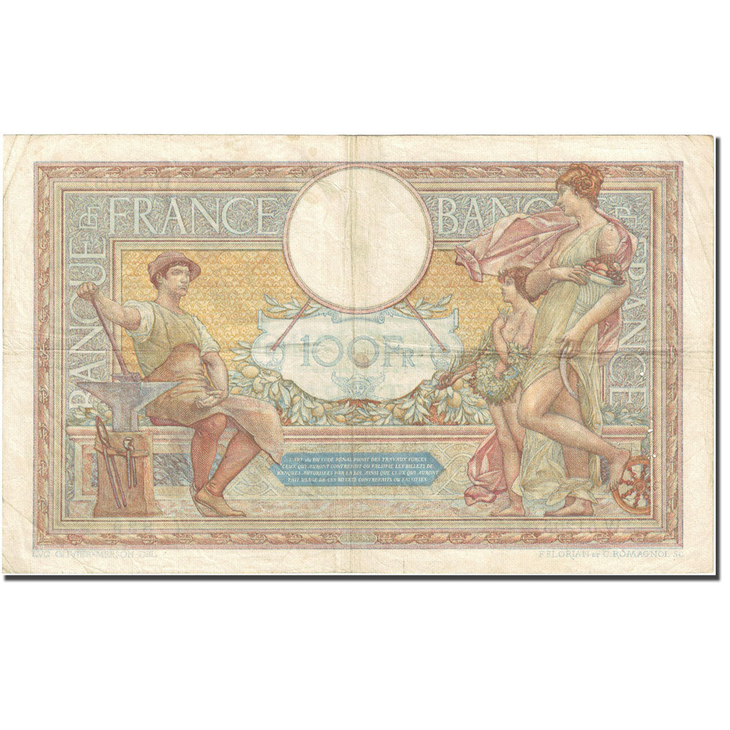 France, 100 Francs 1908-1939 ''Luc Olivier Merson'' 1923-1927 VF (20-25) KM:78c