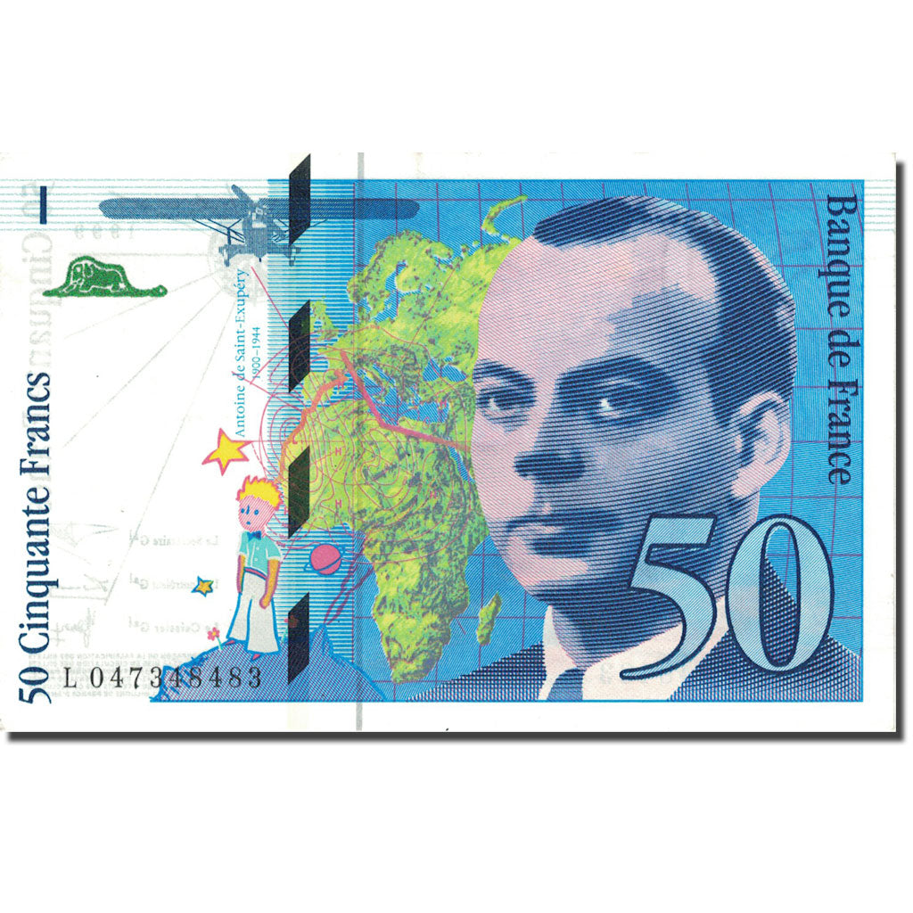 France, 50 Francs, 50 F 1992-1999 ''St Exupéry'', 1992, 1999, UNC(63), KM:157Ad