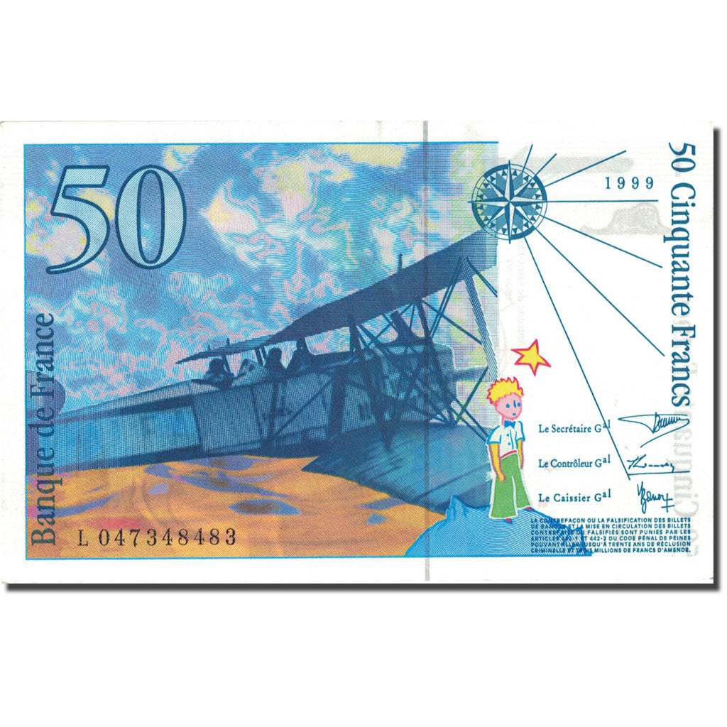 France, 50 Francs, 50 F 1992-1999 ''St Exupéry'', 1992, 1999, UNC(63), KM:157Ad