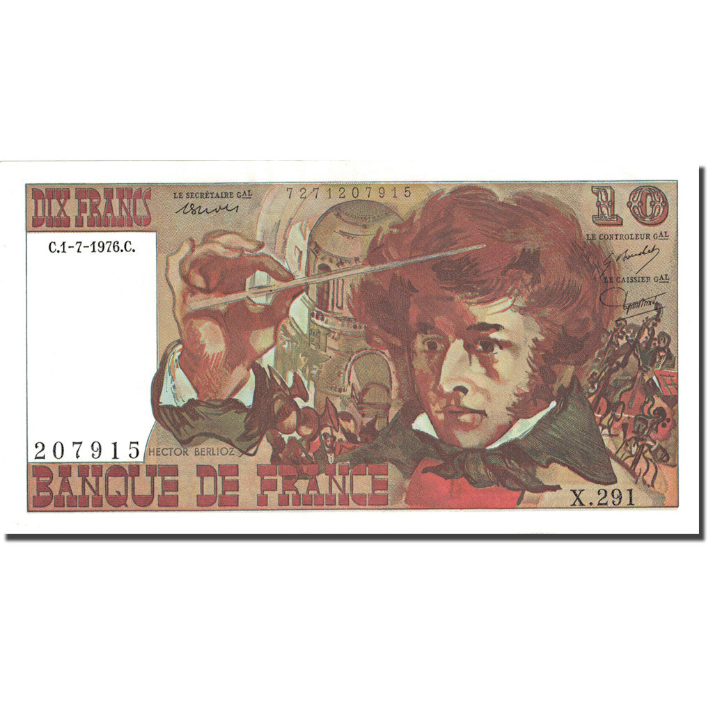 France, 10 Francs 1972-1978 ''Berlioz'', 1972, 1976-07-01, UNC(63) KM:150c