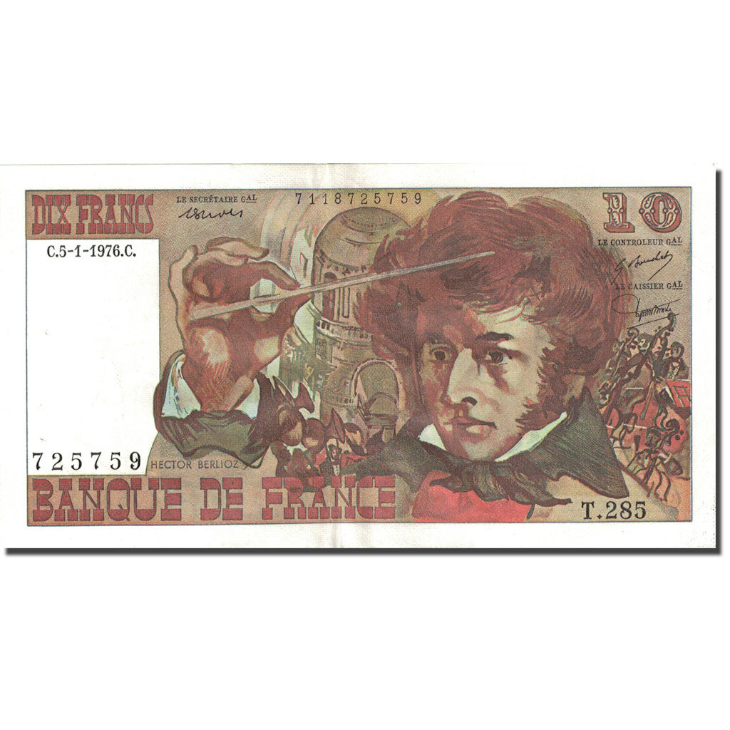 Francia, 10 Francs, 10 F 1972-1978 ''Berlioz'', 1972, 1976-01-05, MBC+ KM:150c