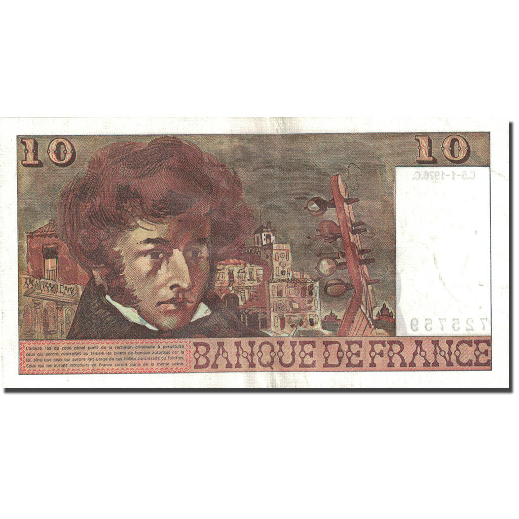 Francia, 10 Francs, 10 F 1972-1978 ''Berlioz'', 1972, 1976-01-05, MBC+ KM:150c