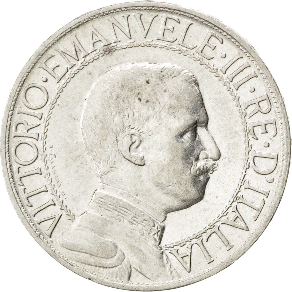 ITALY, Lira, 1910, Rome, KM #45, EF(40-45), Silver, 5.02