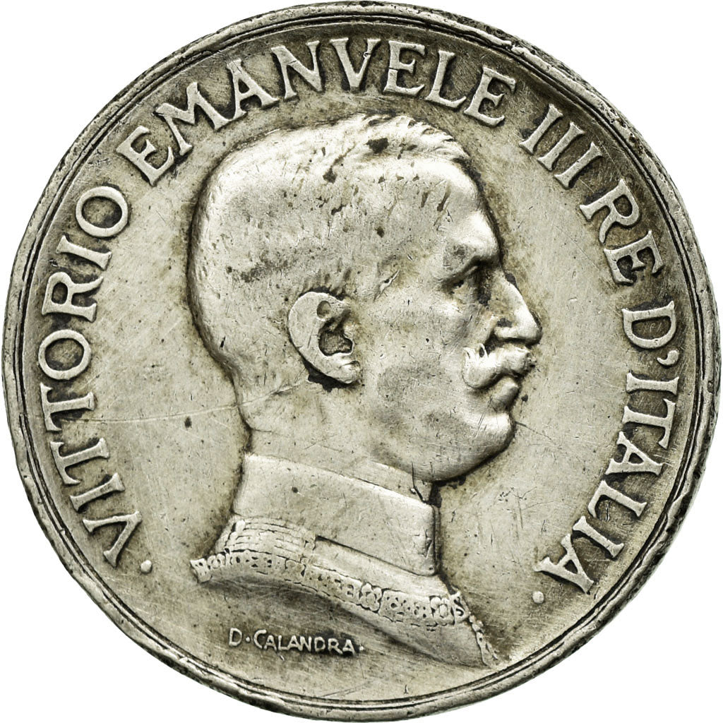 Coin, Italy, Vittorio Emanuele III, Lira, 1917, Rome, EF(40-45), Silver, KM:57