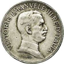 Coin, Italy, Vittorio Emanuele III, Lira, 1917, Rome, EF(40-45), Silver, KM:57