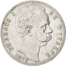 ITALY, 5 Lire, 1879, Rome, KM #20, EF(40-45), Silver, 24.84