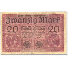 Banknote, Germany, 20 Mark, 1917-1918, 1918-02-20, KM:57, F(12-15)