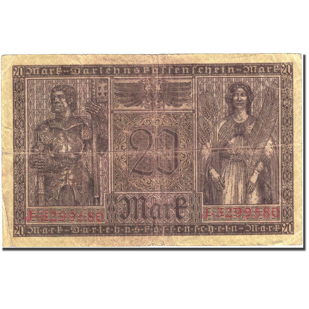 Banknote, Germany, 20 Mark, 1917-1918, 1918-02-20, KM:57, F(12-15)