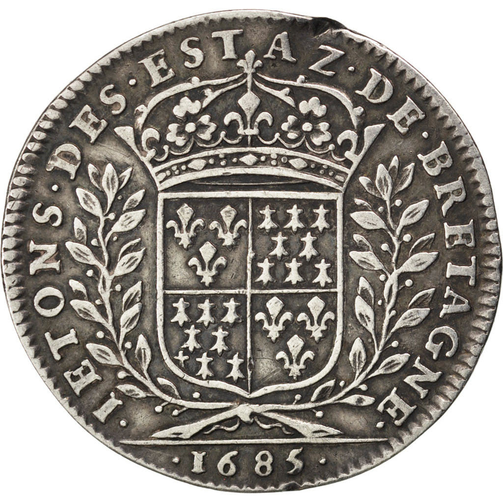 France, Royal, Token, 1685, EF(40-45), Silver, Feuardent #8718, 6.06