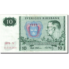 Biljet, Zweden, 10 Kronor, 1963-1976, 1975, KM:52c, SUP