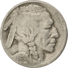 UNITED STATES, Buffalo Nickel, 5 Cents, 1924, U.S. Mint, KM #134, VF(20-25),...