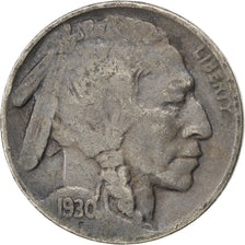 UNITED STATES, Buffalo Nickel, 5 Cents, 1930, U.S. Mint, KM #134, VF(30-35),...