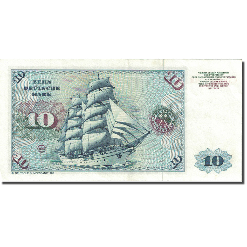 Banconote, GERMANIA - REPUBBLICA FEDERALE, 10 Deutsche Mark, 1980, 1980-01-02