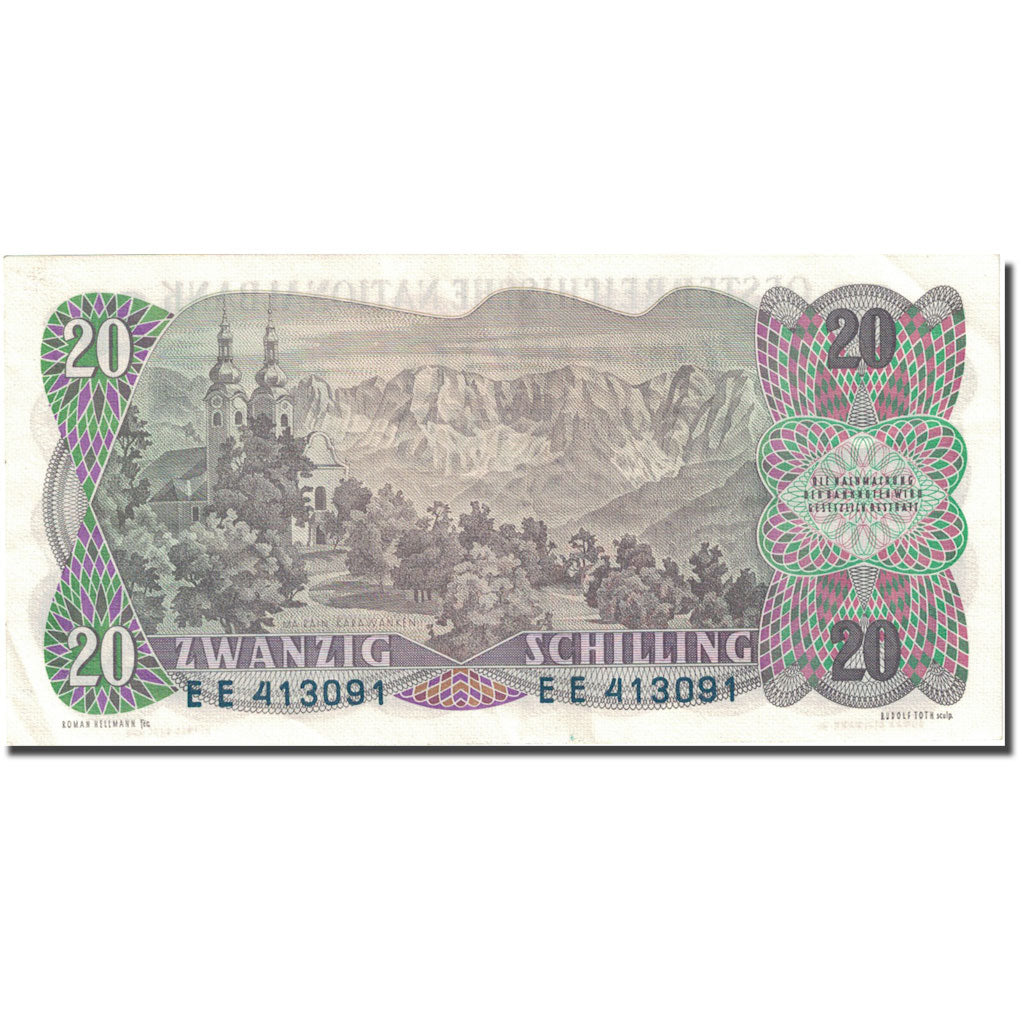 Banknote, Austria, 20 Schilling, 1956-1965, 1956-07-02, KM:136a, AU(55-58)