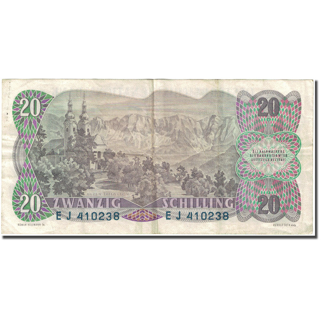 Geldschein, Österreich, 20 Schilling, 1956-1965, 1956-07-02, KM:136a, SS