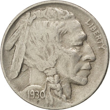 UNITED STATES, Buffalo Nickel, 5 Cents, 1930, U.S. Mint, KM #134, EF(40-45),...