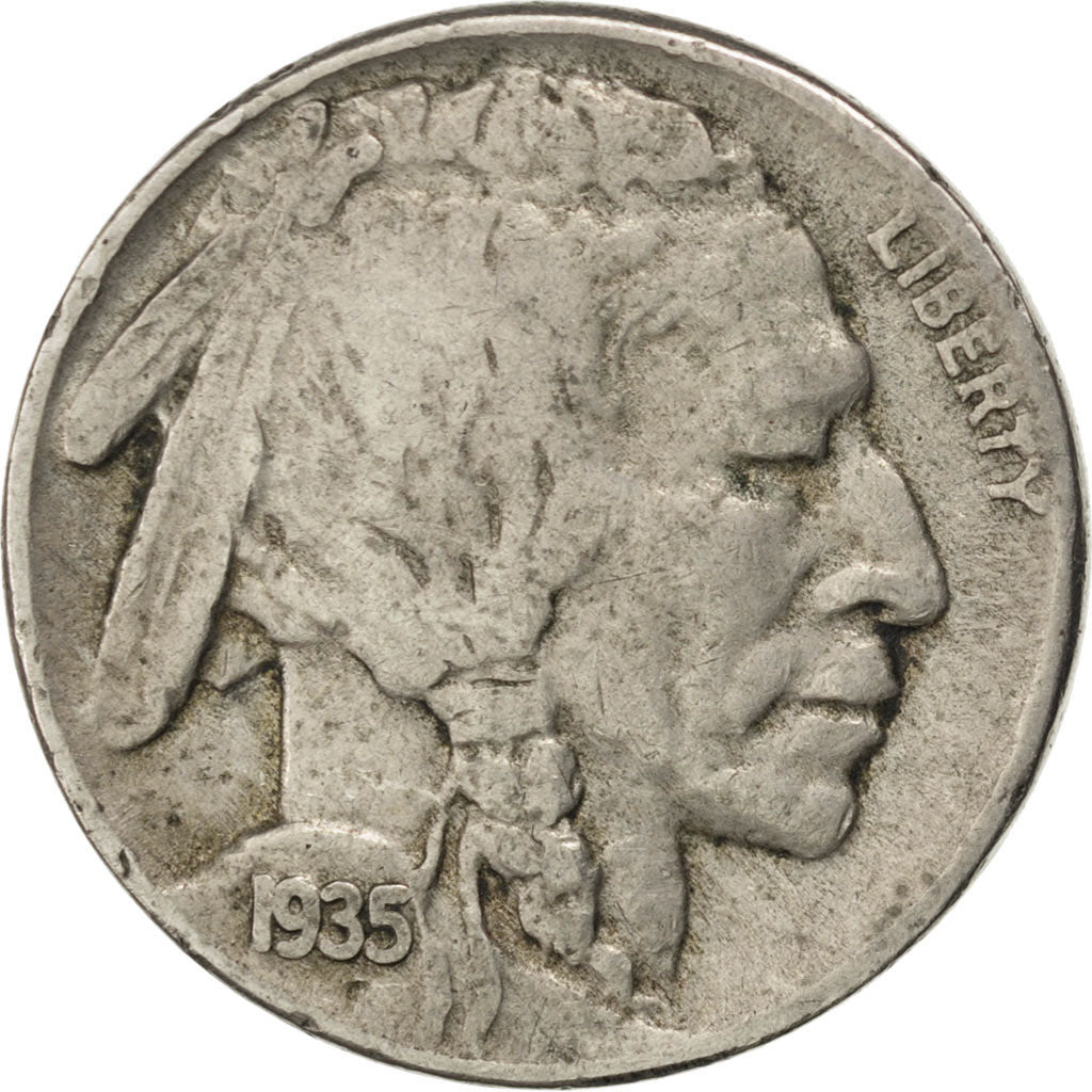 UNITED STATES, Buffalo Nickel, 5 Cents, 1935, U.S. Mint, KM #134, VF(30-35),...