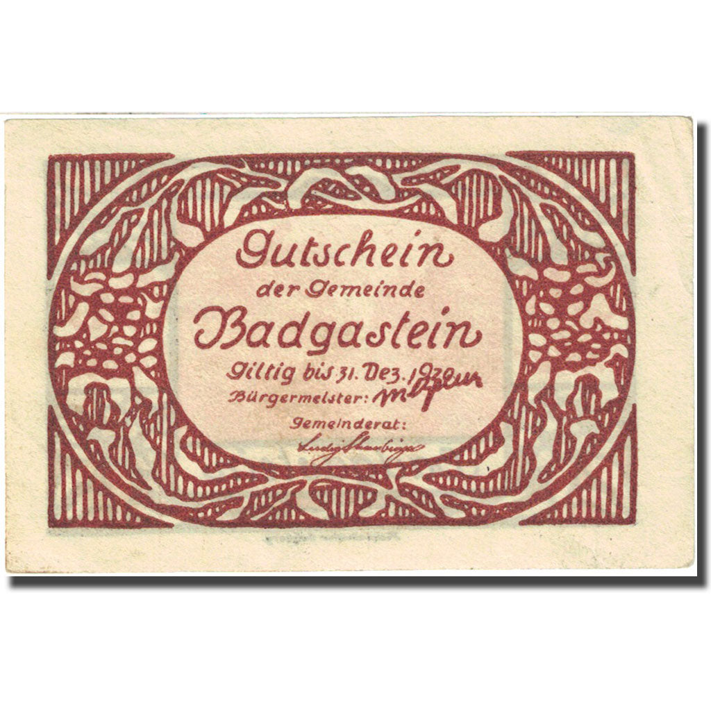 Banknote, Austria, Bad Gastein, 30 Heller, montagne, 1920, 1920-12-31, EF(40-45)