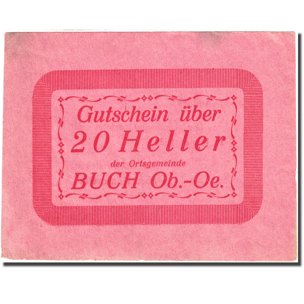Banknote, Austria, Buch, 20 Heller, valeur faciale 1921-01-01 pink VF(20-25)
