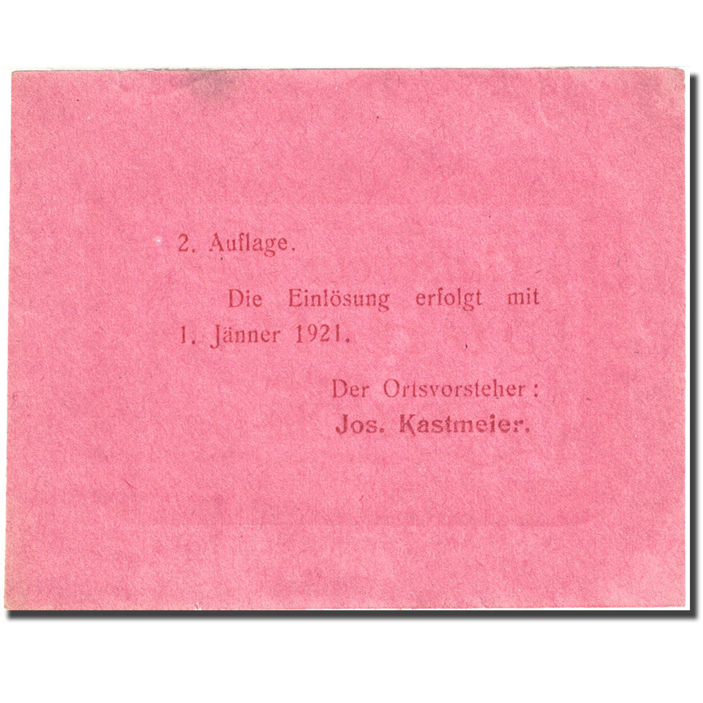 Banknote, Austria, Buch, 50 Heller, valeur faciale 1921-01-01 pink AU(50-53)