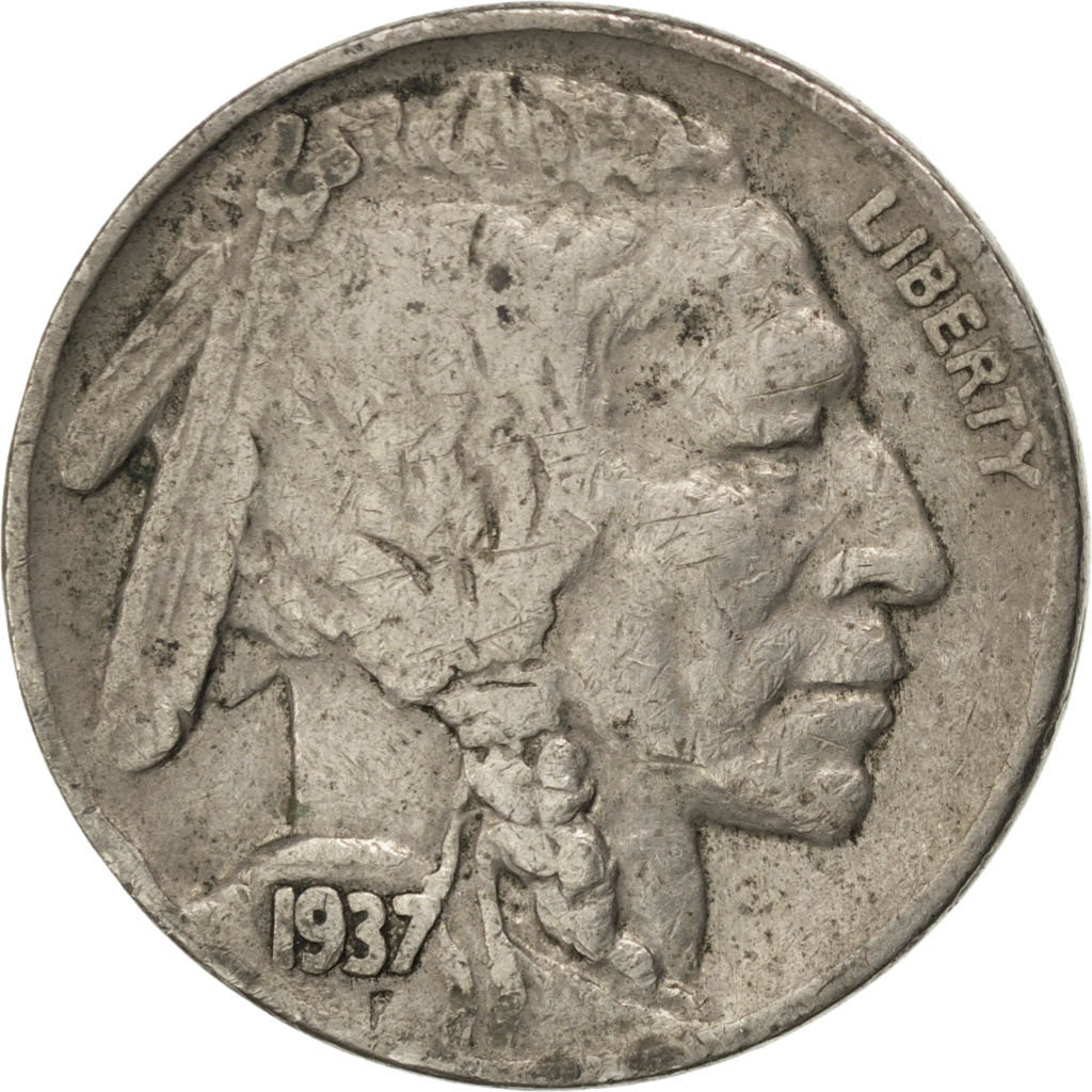 UNITED STATES, Buffalo Nickel, 5 Cents, 1937, U.S. Mint, KM #134, VF(20-25),...
