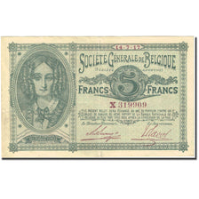 Geldschein, Belgien, 5 Francs, 1917, 1917-07-14, KM:88, VZ