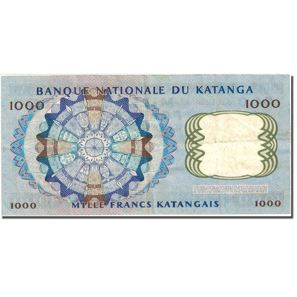 Banknote, Katanga, 1000 Francs, 1962, 1962-02-26, KM:14A, AU(50-53)