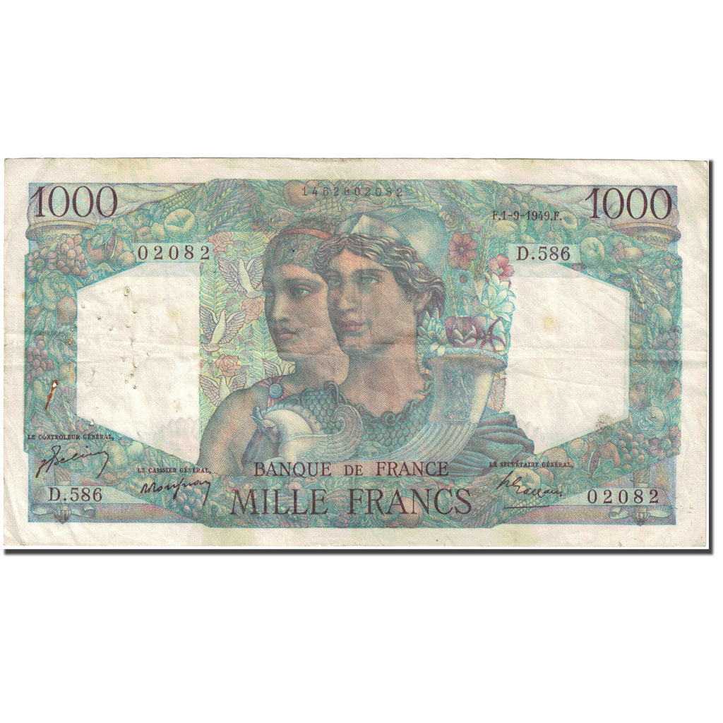 Francia, 1000 Francs Minerve et Hercule 1945 1949-09-01 Fay 41.28 Km 130b