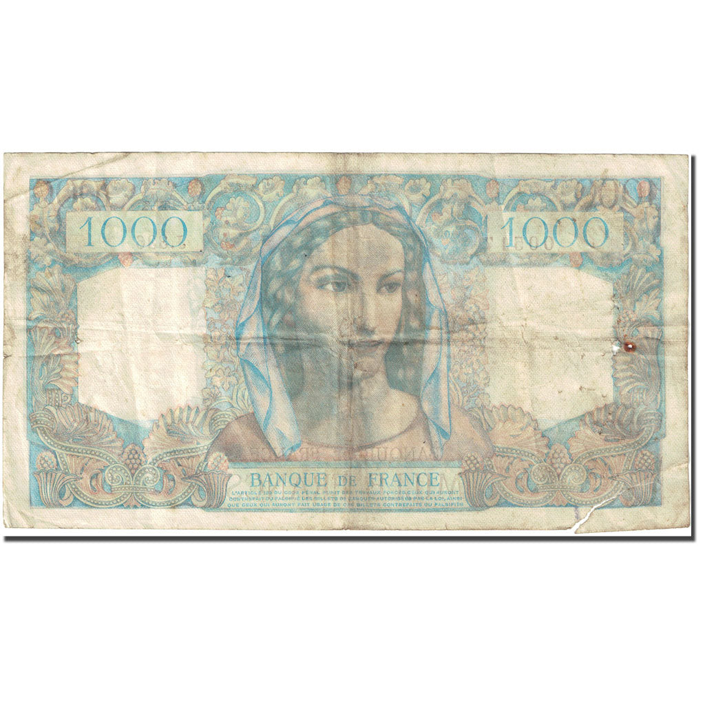 Frankrijk, 1000 Francs, 1 000 F 1945-1950 ''Minerve et Hercule'', 1945