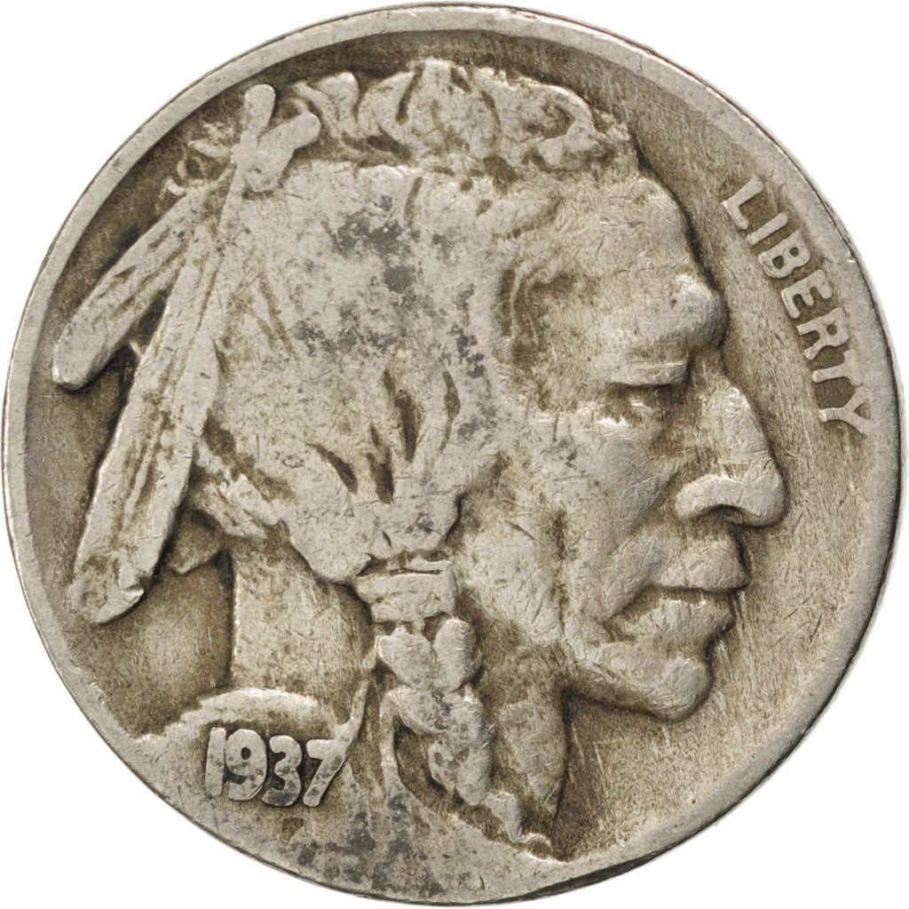 UNITED STATES, Buffalo Nickel, 5 Cents, 1937, U.S. Mint, KM #134, VF(30-35),...