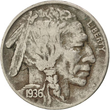 UNITED STATES, Buffalo Nickel, 5 Cents, 1936, U.S. Mint, KM #134, VF(30-35),...