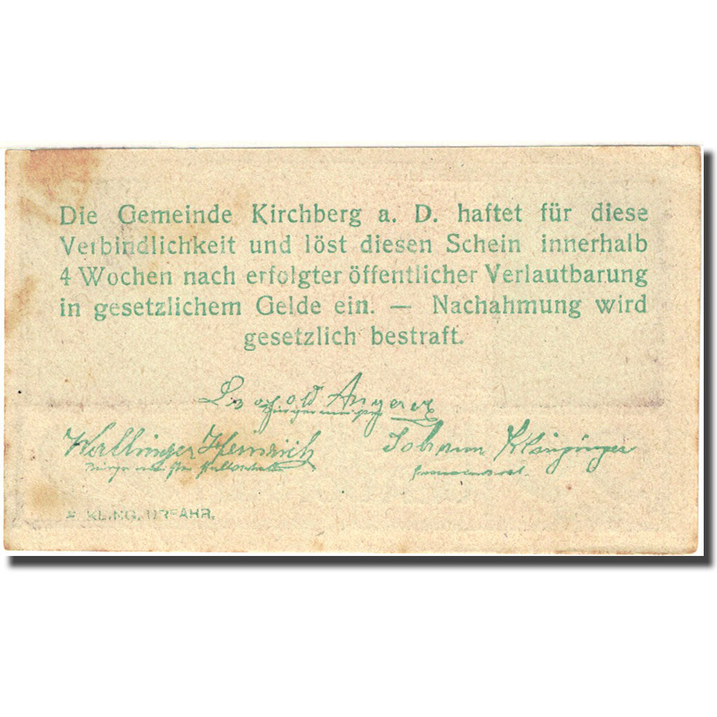 Banknote, Austria, Kirchberg an der Donau, 99 Heller, montagne, 1920