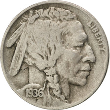 UNITED STATES, Buffalo Nickel, 5 Cents, 1936, U.S. Mint, KM #134, VF(30-35),...
