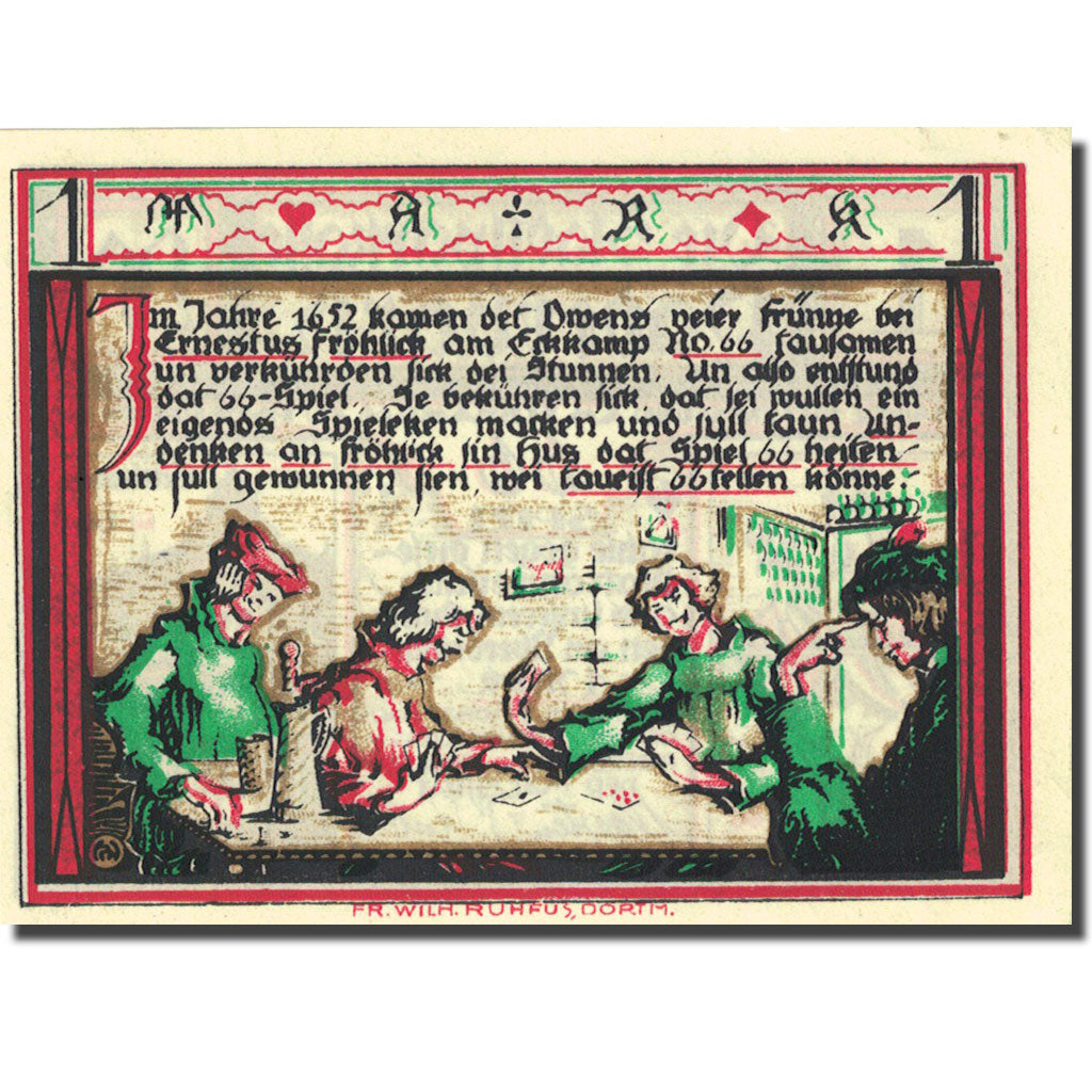 Banconote, Germania, Paderborn, 1 Mark, personnage 1921-11-10 SPL Mehl 1043.2