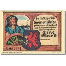 Banknote, Germany, Swinemünde, 1 Mark, Monument, 1922, UNC(63), Mehl:1306.1b