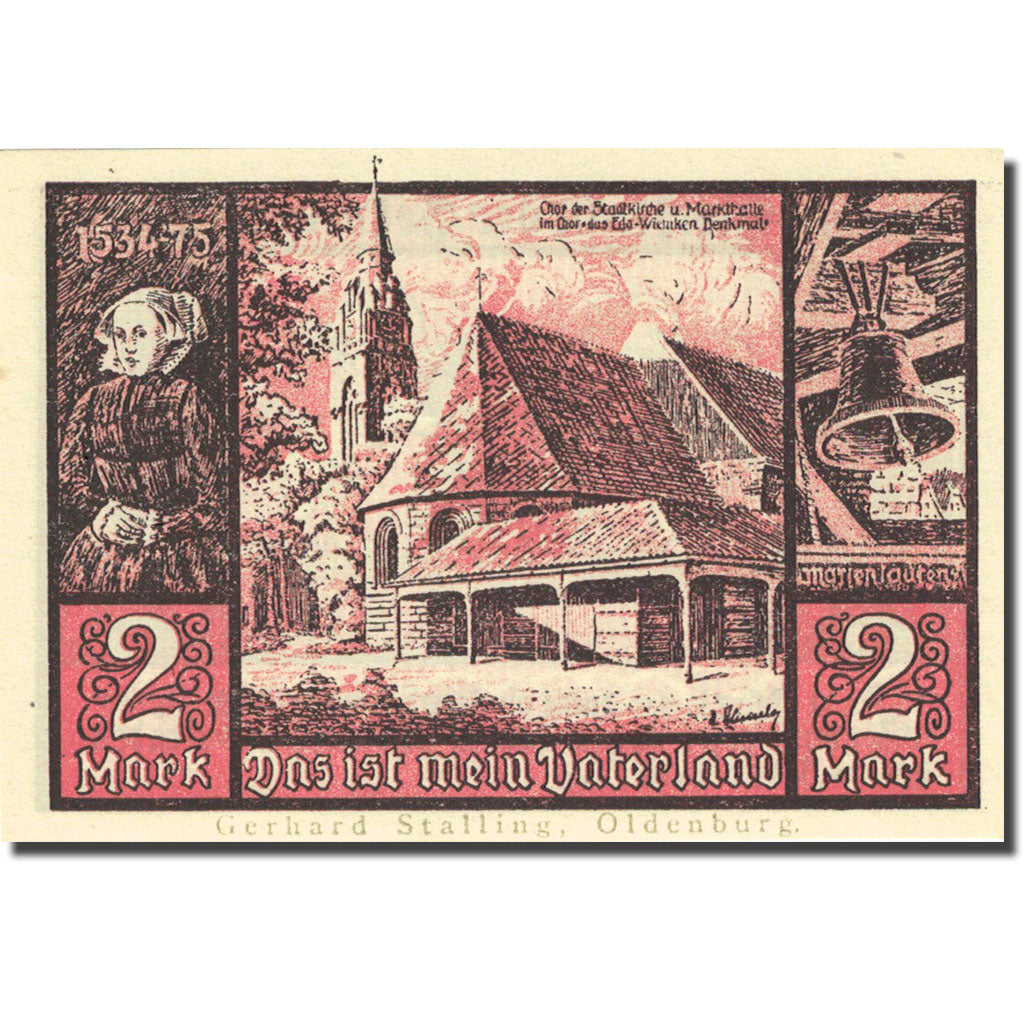 Banknote, Germany, Jever, 2 Mark, Blason, 1922, UNC(63), Mehl:661a.1