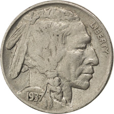 UNITED STATES, Buffalo Nickel, 5 Cents, 1937, U.S. Mint, KM #134, EF(40-45),...