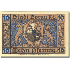 Banknote, Germany, Sorau, 10 Pfennig, château 1921-03-01 UNC(63) Mehl 1247.1a