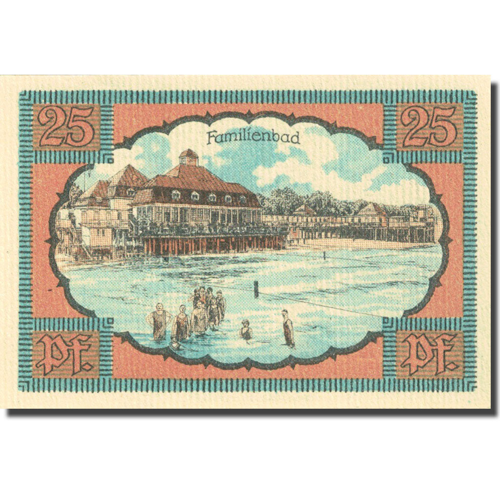Banknote, Germany, Kolberg, 25 Pfennig, Piscine 1921-09-01 UNC(63) Mehl 737.2