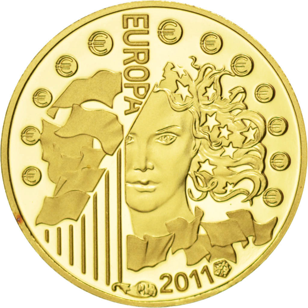 FRANCE, 5 Euro, 2011, Paris, KM #1791, MS(65-70), Gold, 11, 0.50
