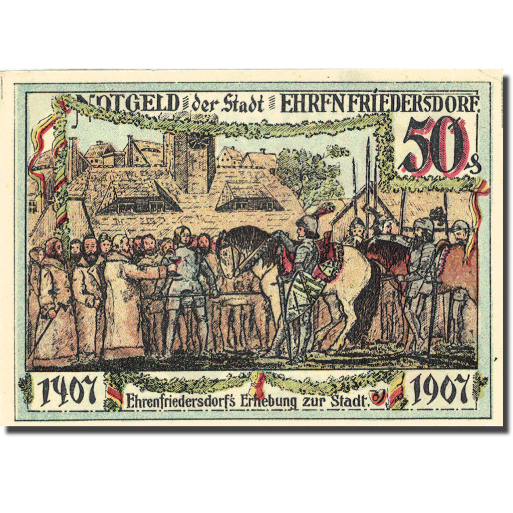 Banknote Germany Ehrenfriedersdorf 50 Pfennig personnage UNC(63) Mehl 312.1b