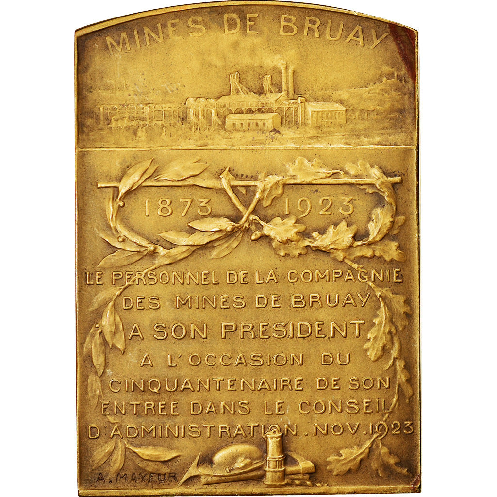 Francia, medaglia, Cinquantenaire des Mines de Bruay, A. Dincq, 1923, Mayeur