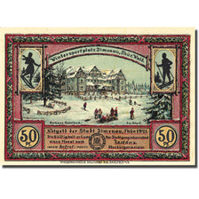Geldschein, Deutschland, Llmenau, 50 Pfennig, sport d'hiver, 1921, UNZ-