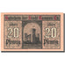 Banknote, Germany, Kempen, 20 Pfennig, château 2, 1920 pink UNC(63) Mehl 689.1